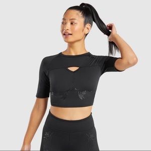 NEW WITH TAGS Gymshark women Exo Crop Top Black Size Medium